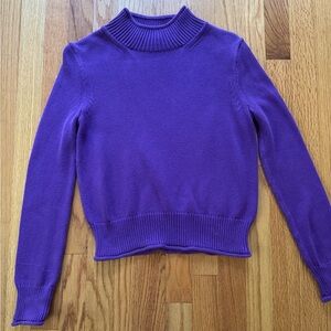 J. Crew Vibrant Purple Cowl Neck Sweater